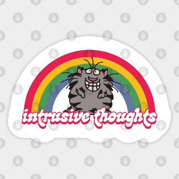 intrusive Thoughts Kitty Sticker by DankFutura